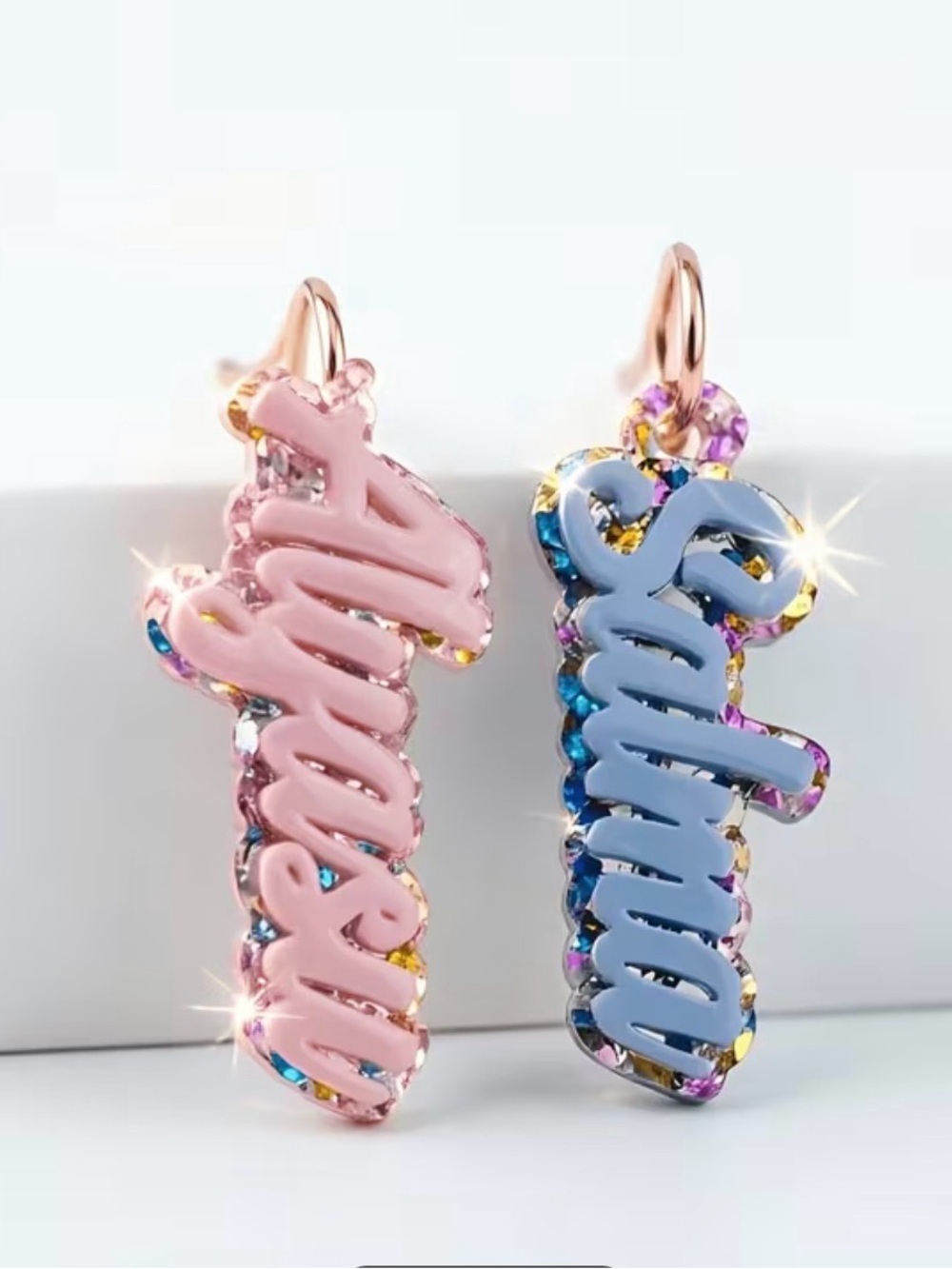 Personalized Acrylic Name Keychain - Pink, Purple, Blue - Picture 2 of 2